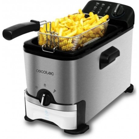 Cecotec Friteuse électrique cecotec cleanfry 3000 acier, 3 l de capacité, profilter