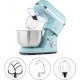 Klarstein bella elegance - robot de cuisine 1300w, bol mélangeur inox 5l, 6 vitesses - bleu
