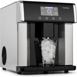 Klarstein eiszeit machine à glaçons 10 à 15kg /24h - 3 tailles de cubes - inox argenté
