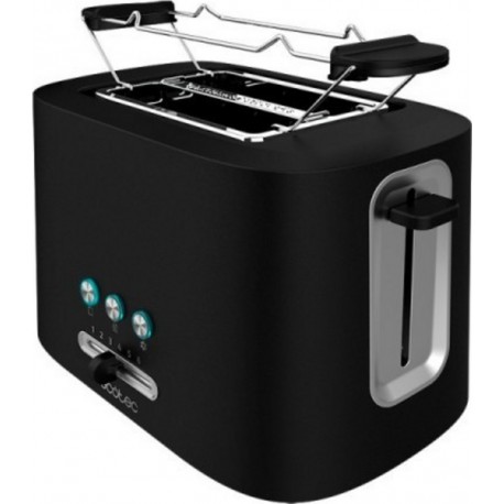 Cecotec Grille-pain cecotec toast&taste 9000 double noir, 980 w, 2 fentes courtes extra larges