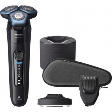 Philips s7783/59 rasoir serie 7000 peau sensible, wet&dry, tetes flexibles 360, 1 recharge quick clean pod, housse PHI8710103942