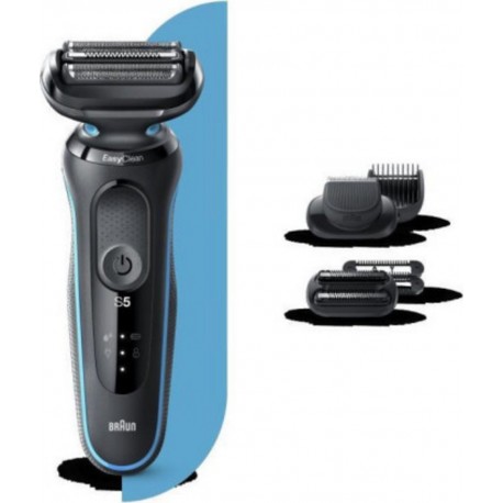 Braun séries&nbsp;5 50-m1850s - rasoir électrique homme - 3 lames flexibles - systeme easy clean - batterie li-ion- etanche ZMAGCA641