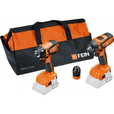 FEIN Lot sans fil Visseuse-boulonneuse à chocs sans fil ASCD 18-200 W4& perceus